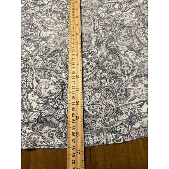 J Jill 2X Womens Shirt 3/4 Smocked Sleeve Square Neck Paisley Boho Peasant - Picture 8 of 8